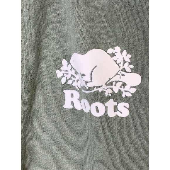 Roots Pants Womens Medium Green Knit Joggers Sweatpants Spellout Logo Pull On - Picture 3 of 9